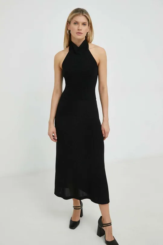 czarny Bruuns Bazaar sukienka
