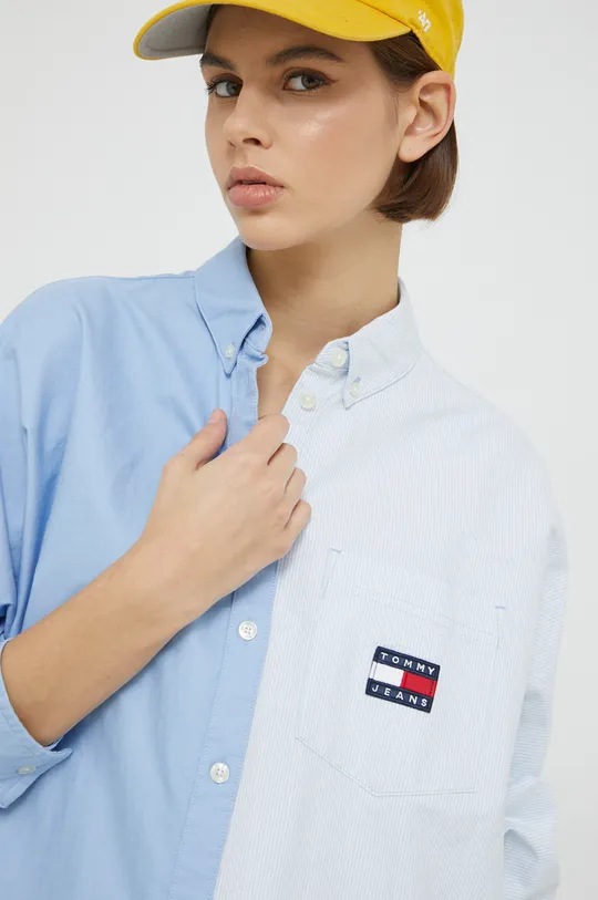 блакитний бавовняна сукня Tommy Jeans