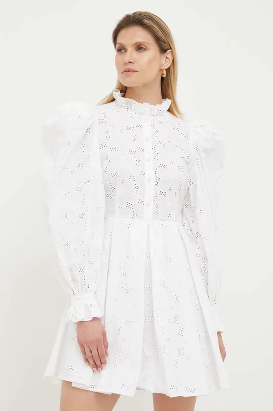 bela Bombažna obleka Custommade Jennifer Ženski
