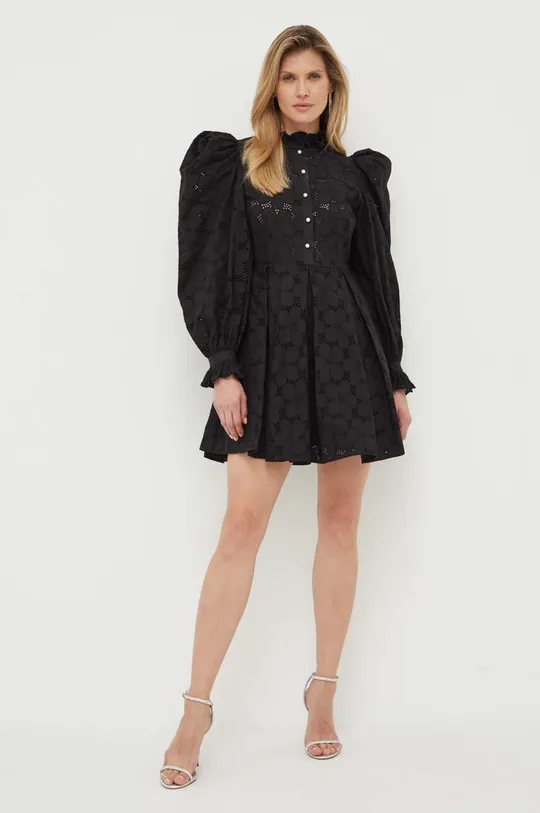 črna Bombažna obleka Custommade Jennifer Ženski
