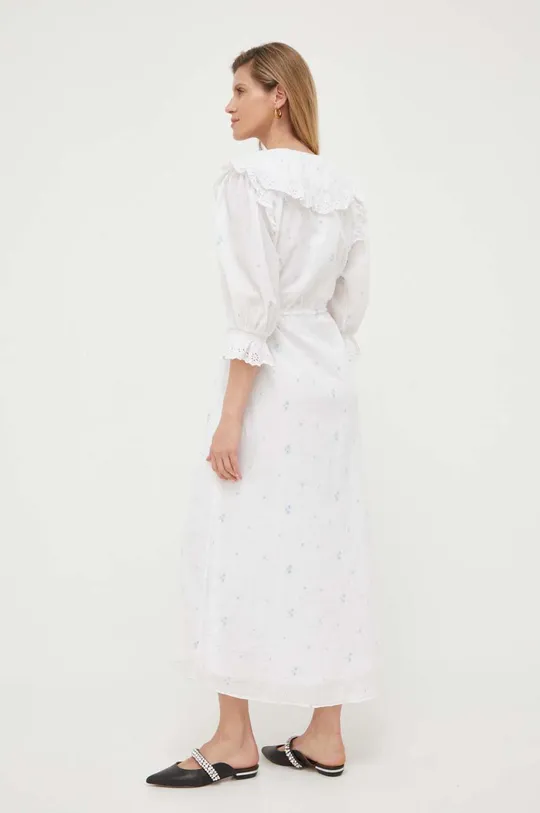 Βαμβακερό φόρεμα Notes du Nord λευκό