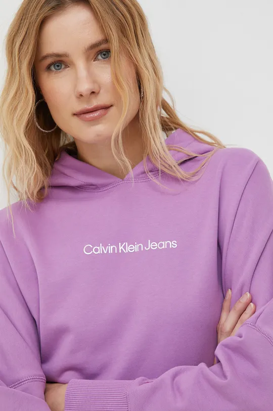μωβ Βαμβακερό φόρεμα Calvin Klein Jeans