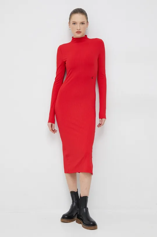 Φόρεμα Calvin Klein Jeans κόκκινο