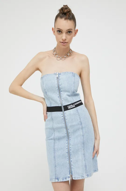 Rifľové šaty Karl Lagerfeld Jeans modrá