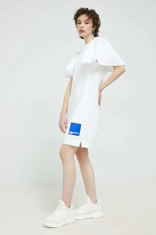 Φόρεμα Karl Lagerfeld Jeans λευκό
