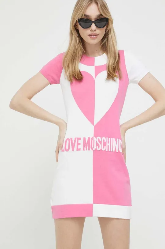 ροζ Βαμβακερό φόρεμα Love Moschino Γυναικεία
