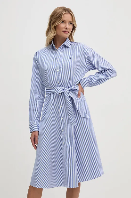Бавовняна сукня Polo Ralph Lauren візерунок блакитний 211891428