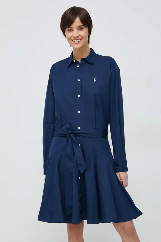 σκούρο μπλε Βαμβακερό φόρεμα Polo Ralph Lauren Γυναικεία