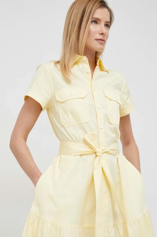 жёлтый Хлопковое платье Polo Ralph Lauren