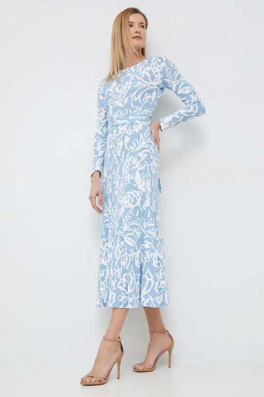 Polo Ralph Lauren sukienka bawełniana niebieski