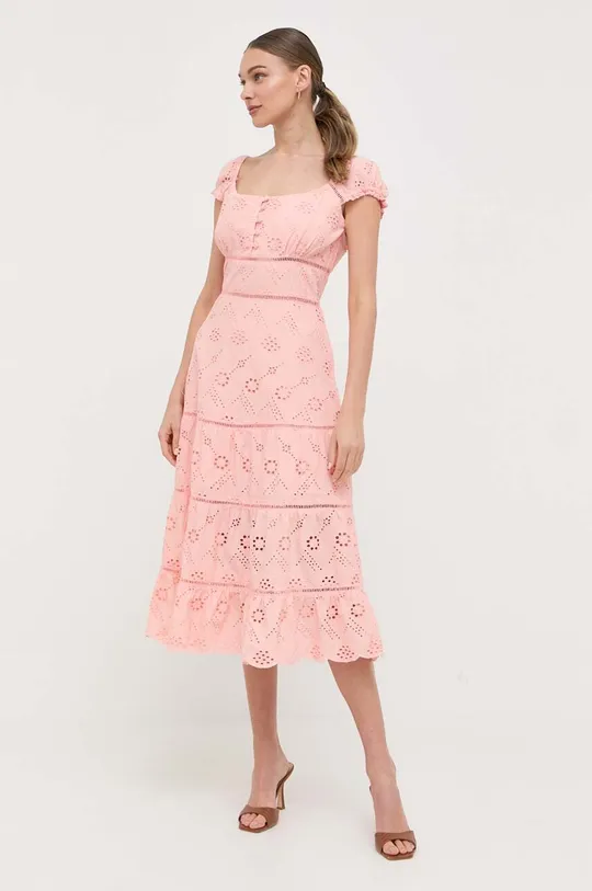 ροζ Βαμβακερό φόρεμα Guess Γυναικεία