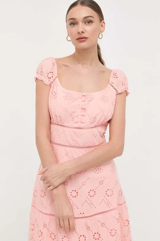 ροζ Βαμβακερό φόρεμα Guess