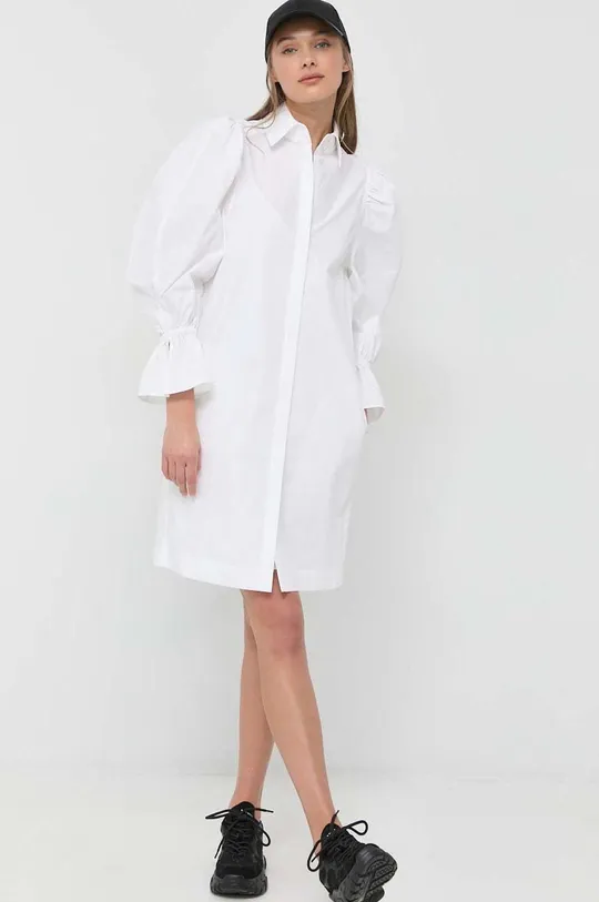 λευκό Βαμβακερό φόρεμα Karl Lagerfeld Γυναικεία