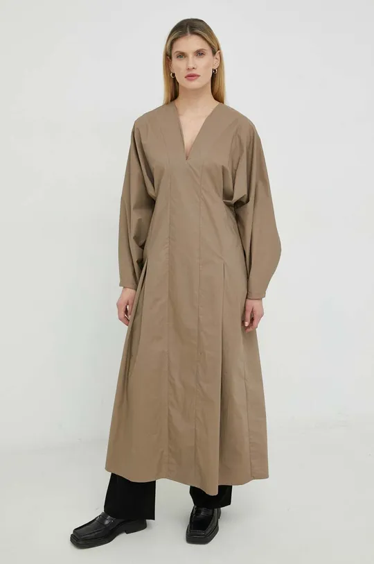 By Malene Birger sukienka bawełniana beżowy