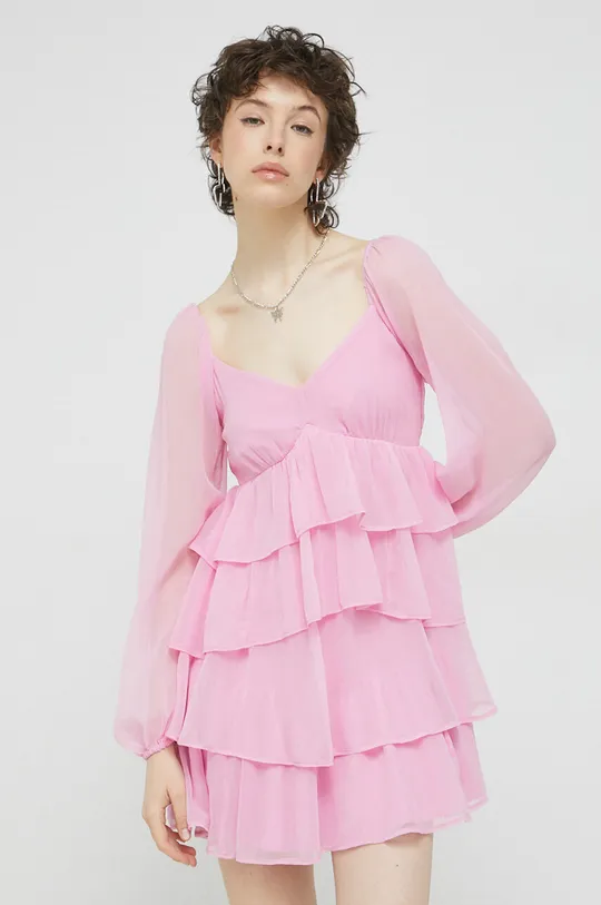 Obleka Abercrombie & Fitch roza
