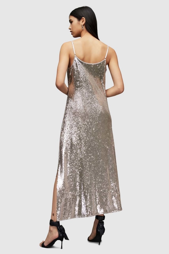 złoty AllSaints sukienka HADLEY SEQUIN DRESS