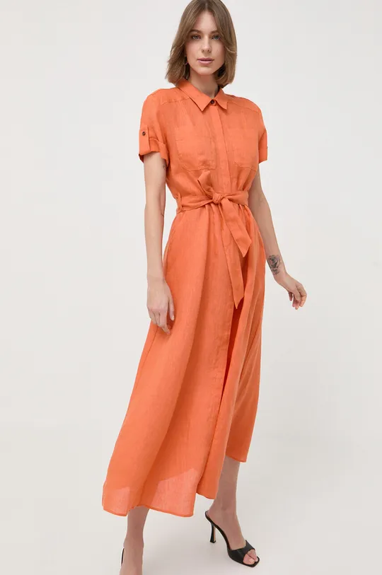 πορτοκαλί Λινό φόρεμα Marella Γυναικεία