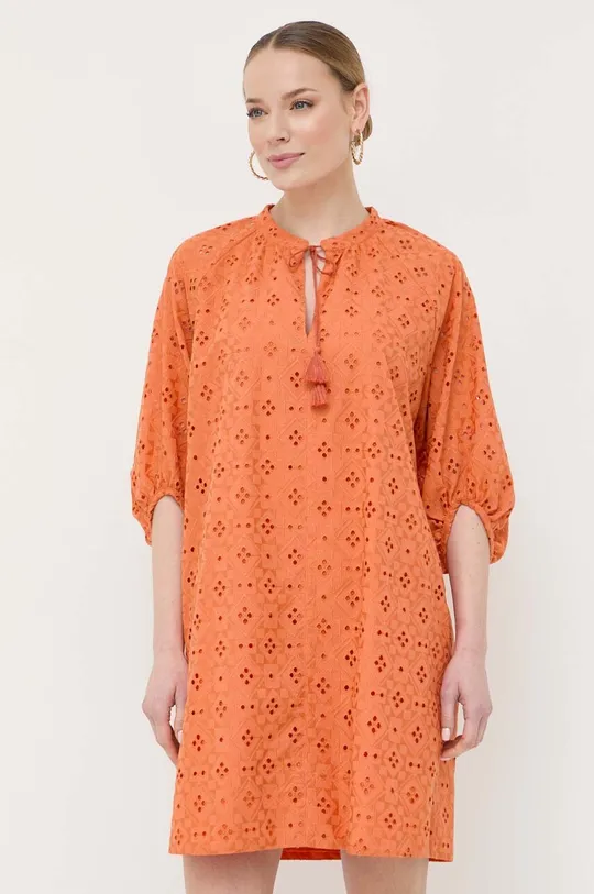 Marella sukienka bawełniana pomarańczowy