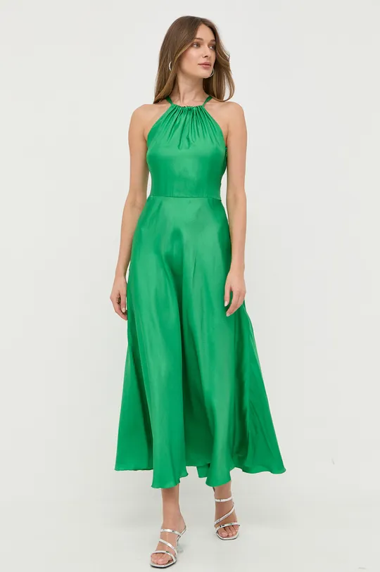 Μεταξωτό φόρεμα Red Valentino πράσινο