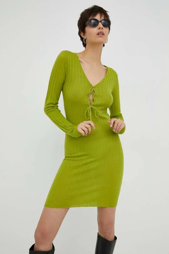 зелений Вовняна сукня Résumé Жіночий