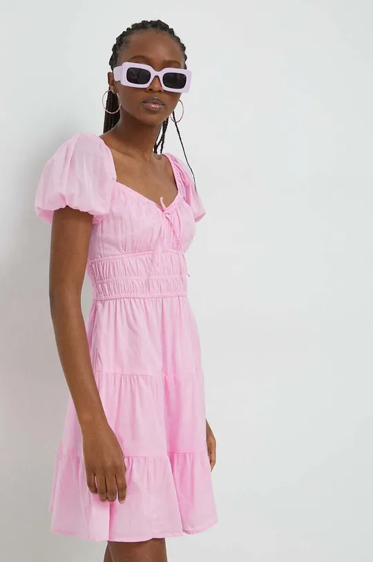 ροζ Βαμβακερό φόρεμα Hollister Co. Γυναικεία