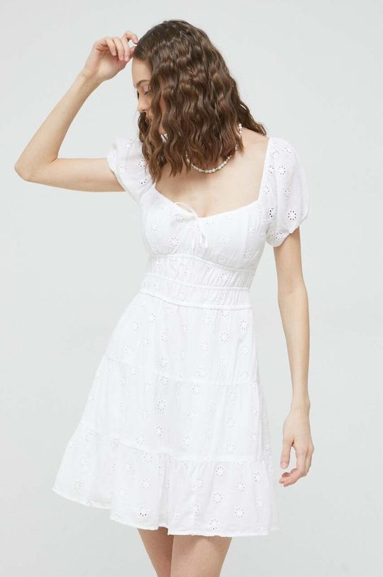 bílá Bavlněné šaty Hollister Co. Dámský