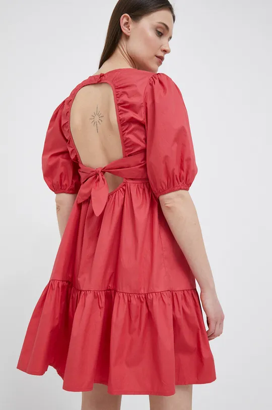 crvena Pamučna haljina Pepe Jeans Bella Ženski