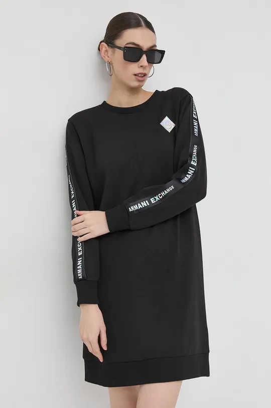 czarny Armani Exchange sukienka Damski