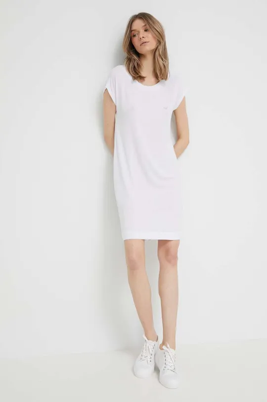 λευκό Φόρεμα Emporio Armani Underwear Γυναικεία