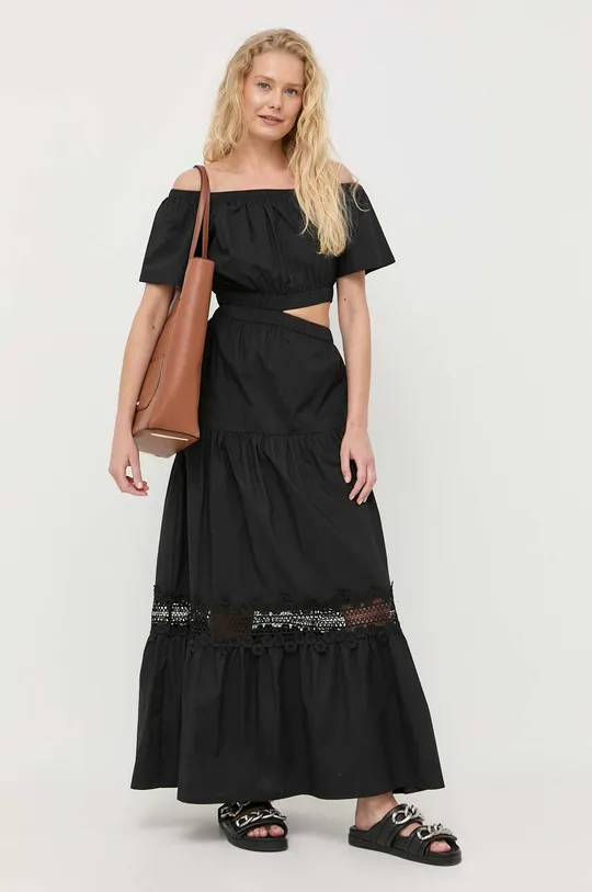 Βαμβακερό φόρεμα Liu Jo μαύρο