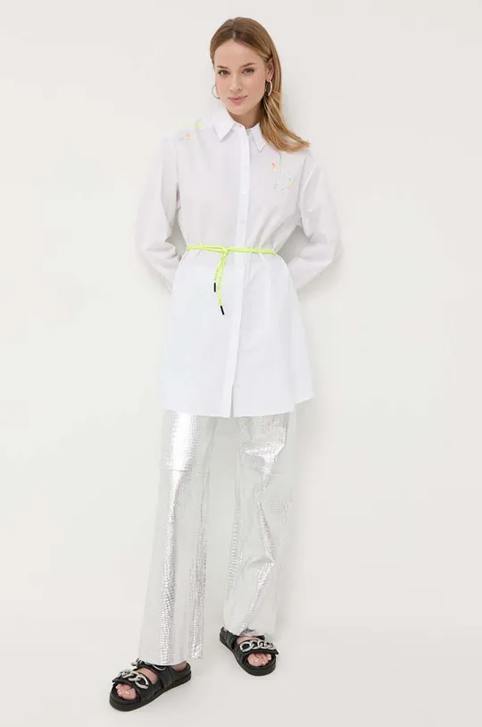 bela Bombažna obleka Twinset x MyFo Ženski