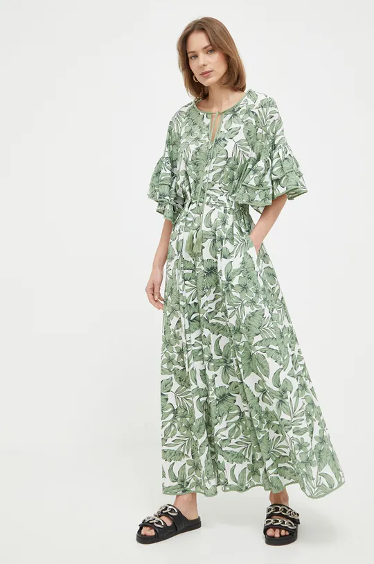 πράσινο Βαμβακερό φόρεμα Twinset Γυναικεία