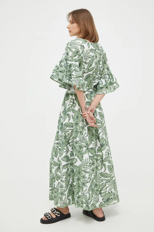 Βαμβακερό φόρεμα Twinset πράσινο
