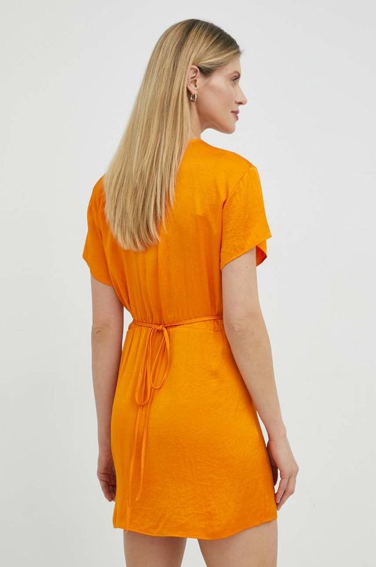 American Vintage sukienka kolor pomarańczowy mini rozkloszowana |  