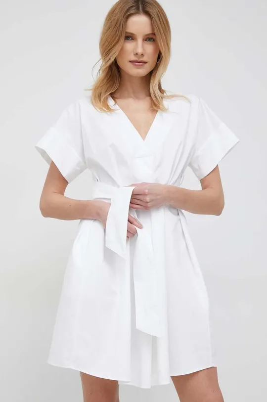 bijela Pamučna haljina Emporio Armani Ženski
