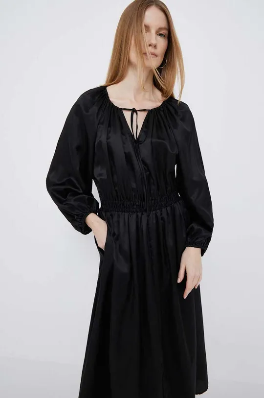 czarny Dkny sukienka z domieszką jedwabiu