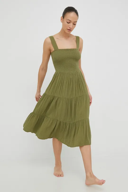 brązowa zieleń Roxy sukienka bawełniana Damski