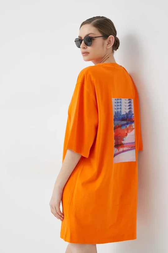 oranžová Šaty Calvin Klein Jeans Dámsky