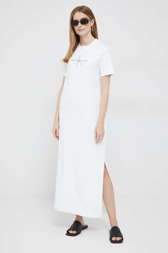 λευκό Φόρεμα Calvin Klein Jeans Γυναικεία
