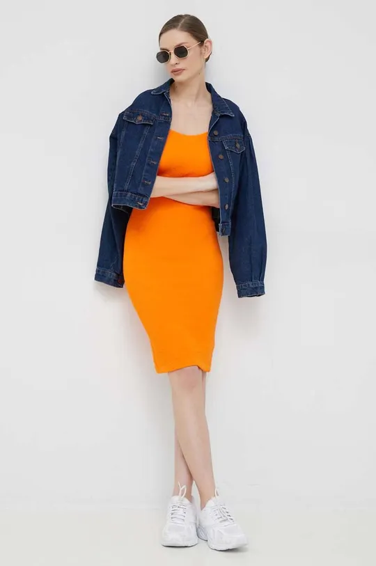 Calvin Klein Jeans sukienka pomarańczowy