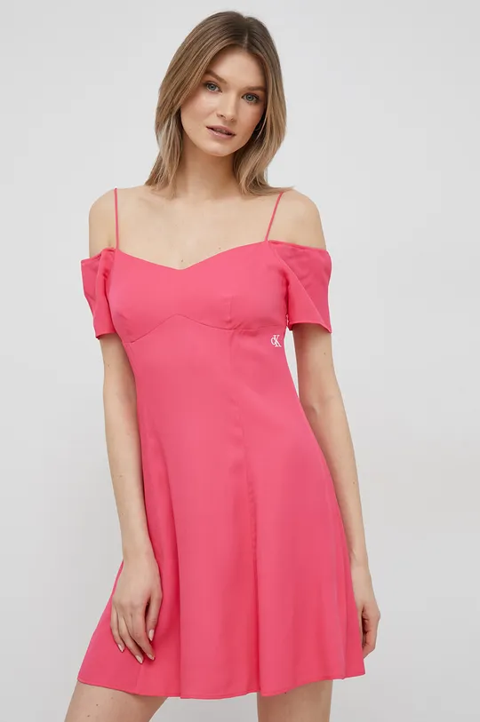 рожевий Сукня Calvin Klein Jeans Жіночий