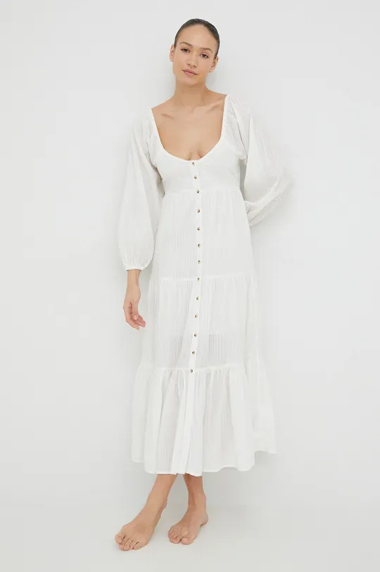 Βαμβακερό φόρεμα Billabong λευκό