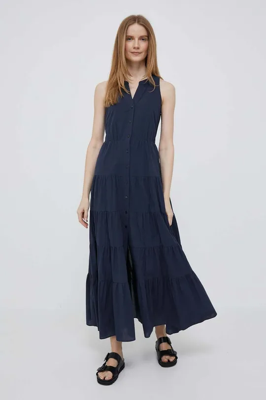 Βαμβακερό φόρεμα Pennyblack σκούρο μπλε