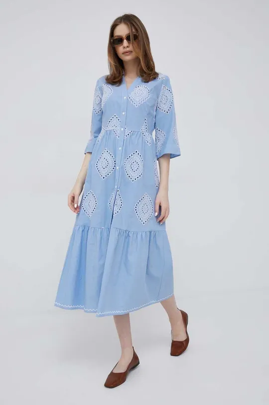 блакитний Бавовняна сукня Pennyblack Жіночий