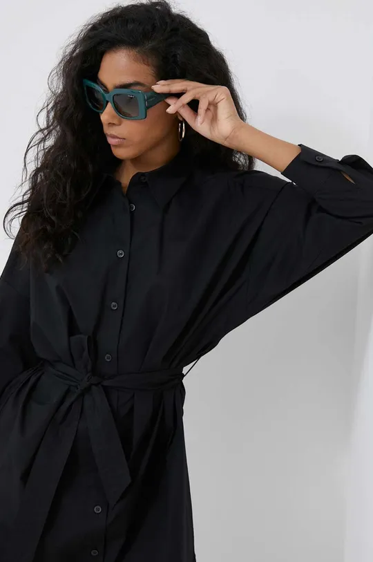 črna Bombažna obleka Sisley Ženski