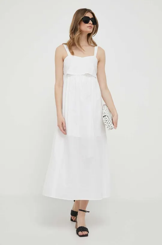 Sisley sukienka bawełniana biały