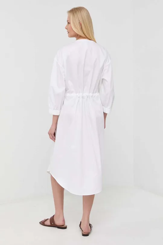 Βαμβακερό φόρεμα Max Mara Leisure λευκό