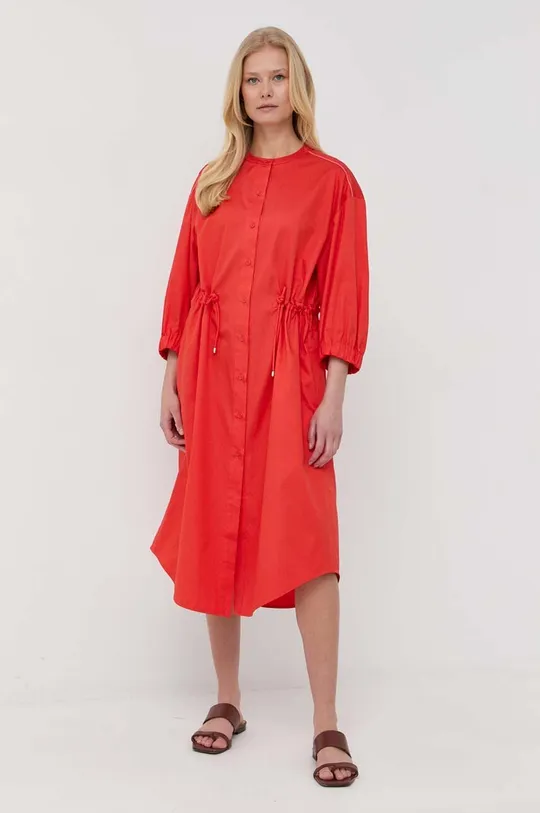 κόκκινο Βαμβακερό φόρεμα Max Mara Leisure Γυναικεία