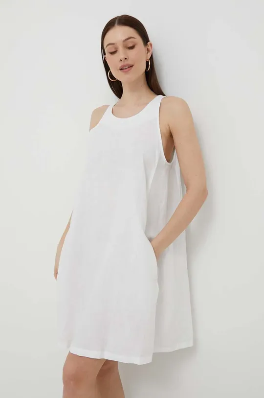 biały United Colors of Benetton sukienka lniana Damski
