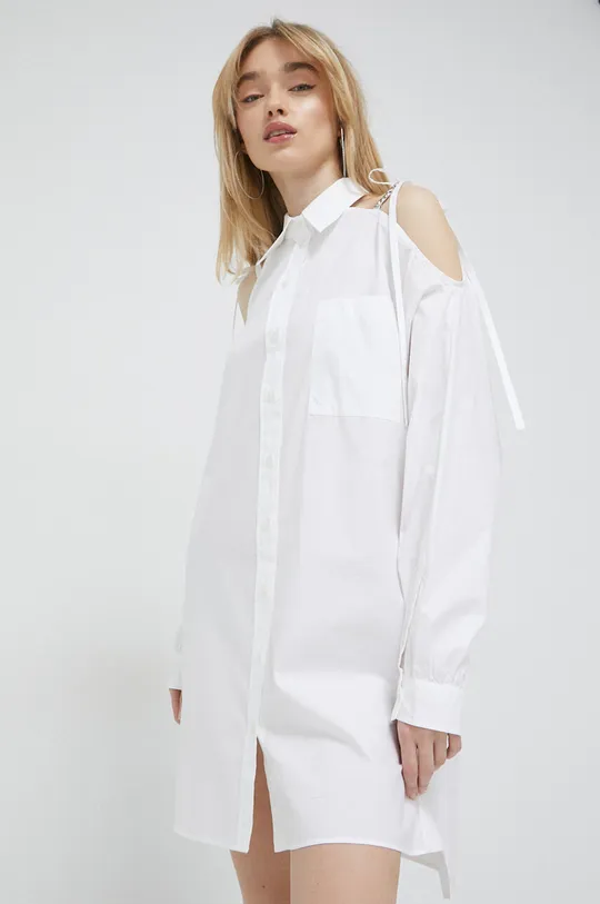 λευκό Βαμβακερό φόρεμα HUGO Γυναικεία
